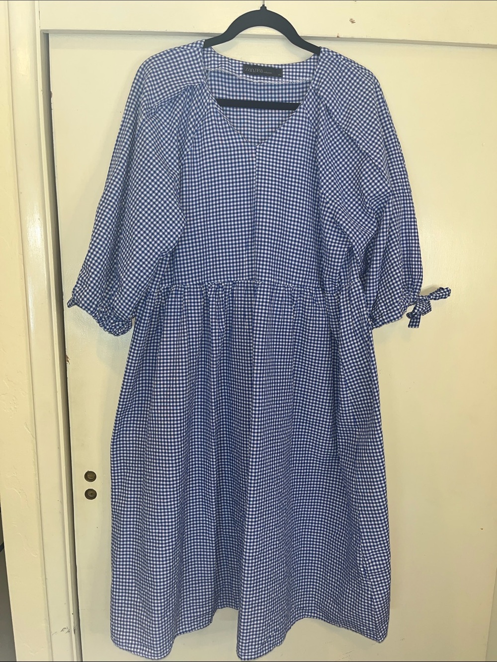 Zanzea Collection Blue Gingham Casual Dress size XL